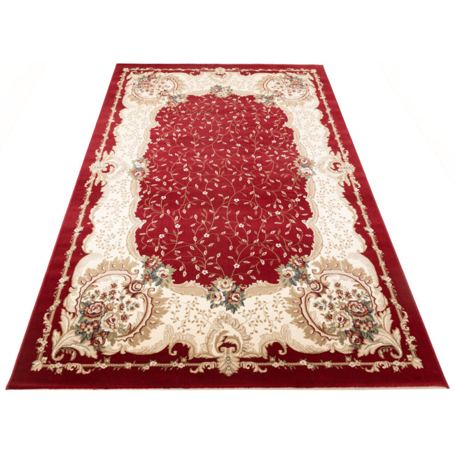 Covor sintetic Atlas 3024-1-41355, Rosu/Bej, Clasic