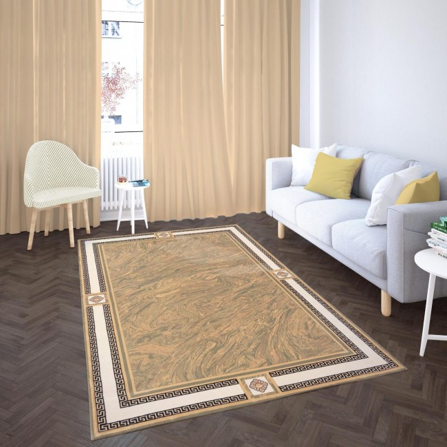 Covor lana Premium, 7792-1-51088, Verde/negru, model modern,