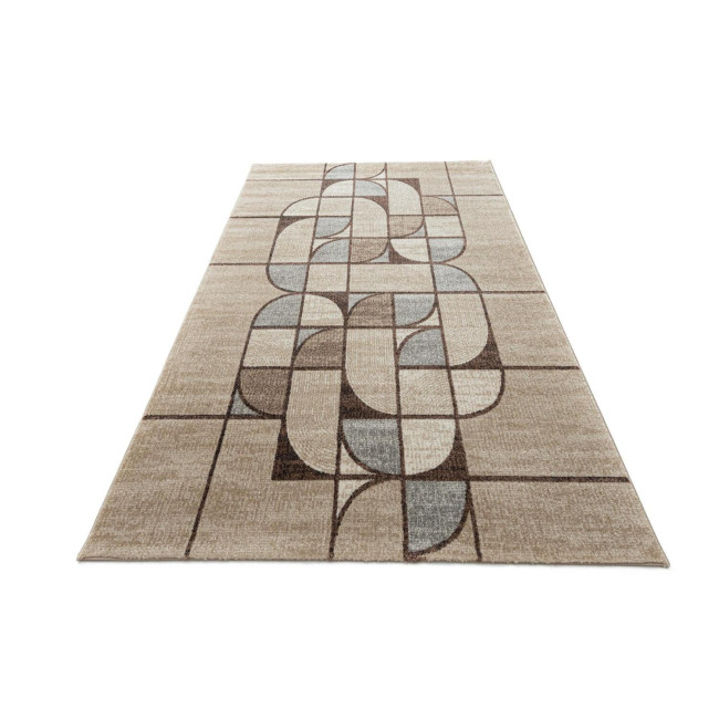 Covor sintetic colectia Matrix, 7907-1-18455, Bej/Maro, design modern,