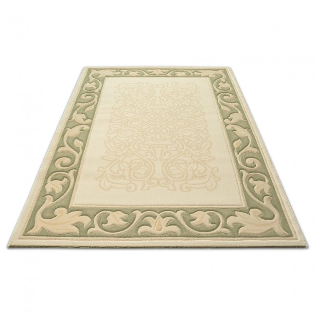 Covor lana Premium, 2760-1-51083, verde/bej, model clasic,