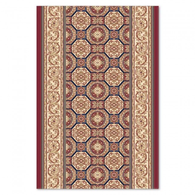 Traversa sinteric  Atlas 0172-4-41355, Rosu inchis/bej/albastru, Clasic