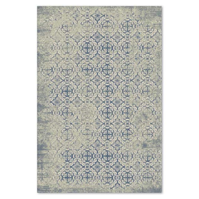 Covor din lana Bella 7008-1-51944, Gri/Albastru, design Vintage
