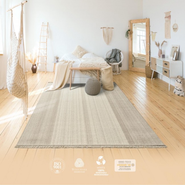 Covor lana tip rogojina, Colectia LANA, 7796-1-72800, Crem, design uni