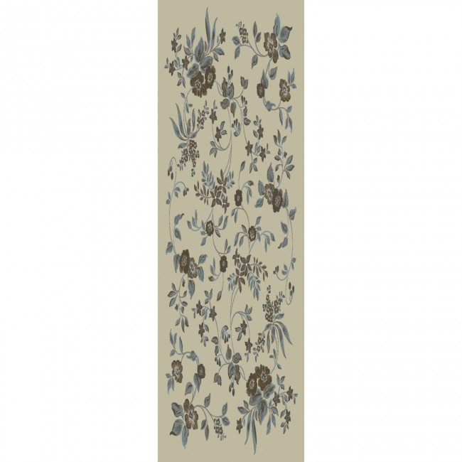 Covor sintetic Atlas 6038-1-43255, Gri/Albastru, Floral
