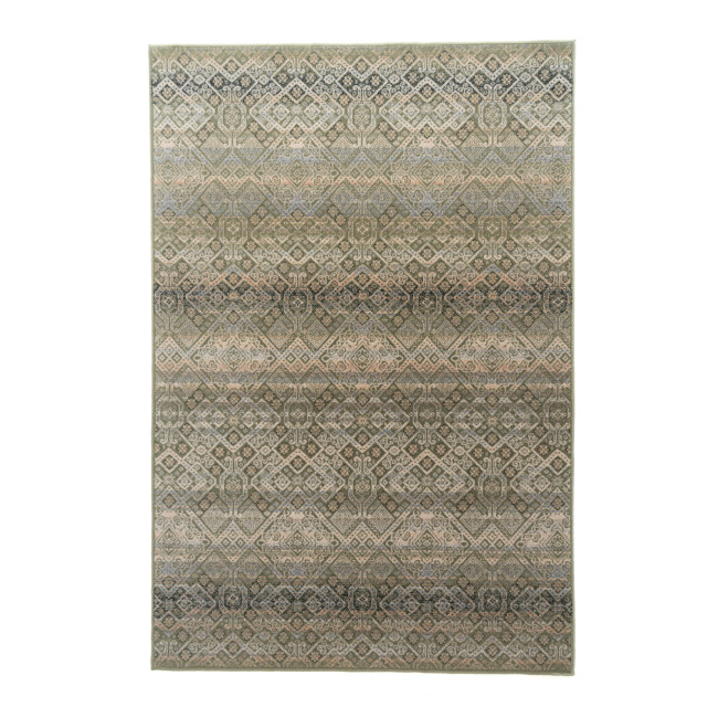 Covor din lana Bella 1044-1-51058, Bej/Verde, design Vintage
