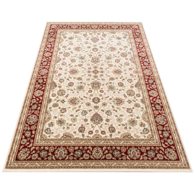 Covor sintetic Atlas 8162-1-41333, Crem/Rosu, Floral