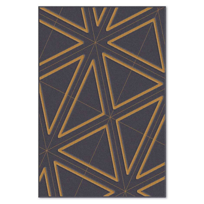 Covor sintetic Colectia Soho 1948-1-16944, Gri inchis/Galben, design Geometric