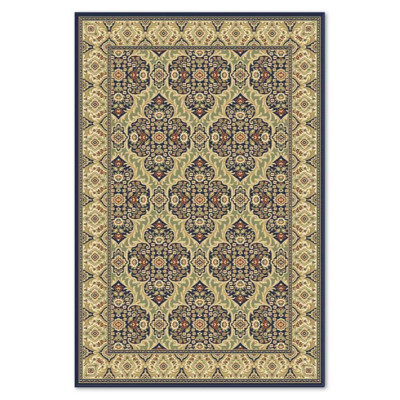 Covor sintetic Atlas 1274-1-41311, Verde/Albastru inchis/Bej, design Clasic