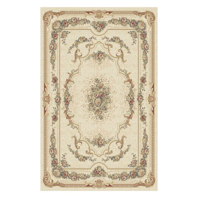 Covor din lana naturala Colectia Bella 0539 -1-51053, Crem, design Clasic