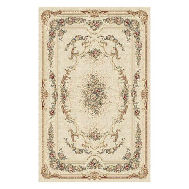 Covor din lana naturala Colectia Bella 0539 -1-51053, Crem, design Clasic
