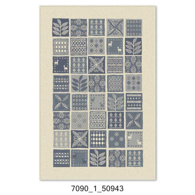 Covor din lana Bella 7090-1-50943, Gri/Crem, design Modern