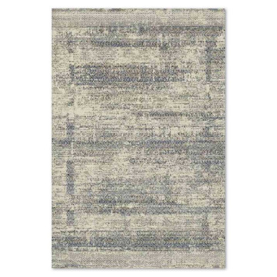 Covor din lana Bella 7735-1-51645, Gri/Albastru, design Vintage