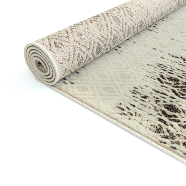 Covor sintetic Geo 1239-1-44022, Gri/Bej/Maro, design Modern