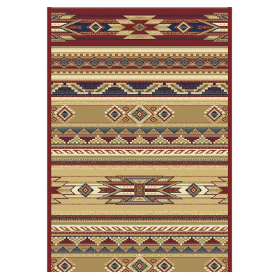 Traversa sintetica Atlas 0306-4-41355, Maro/Bej/Albastru, design Traditional