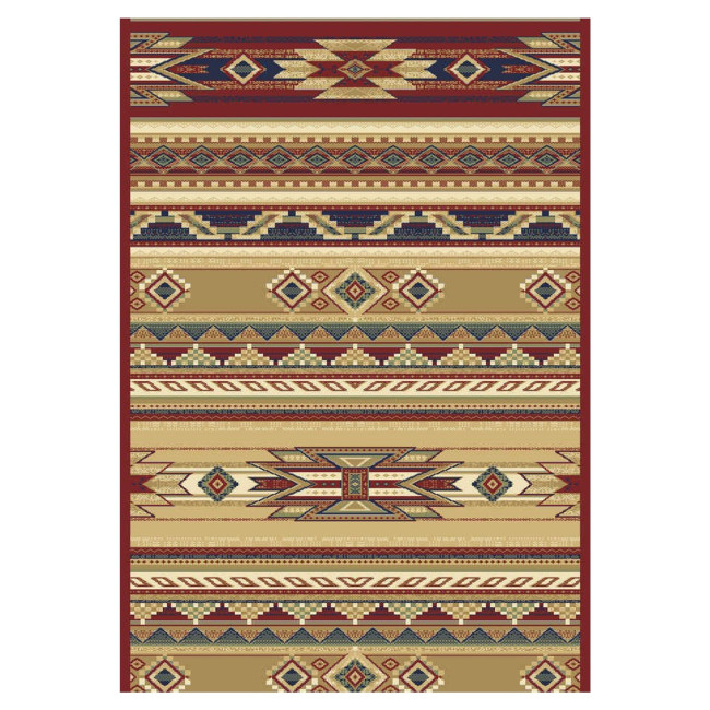 Traversa sintetica Atlas 0306-4-41355, Maro/Bej/Albastru, design Traditional
