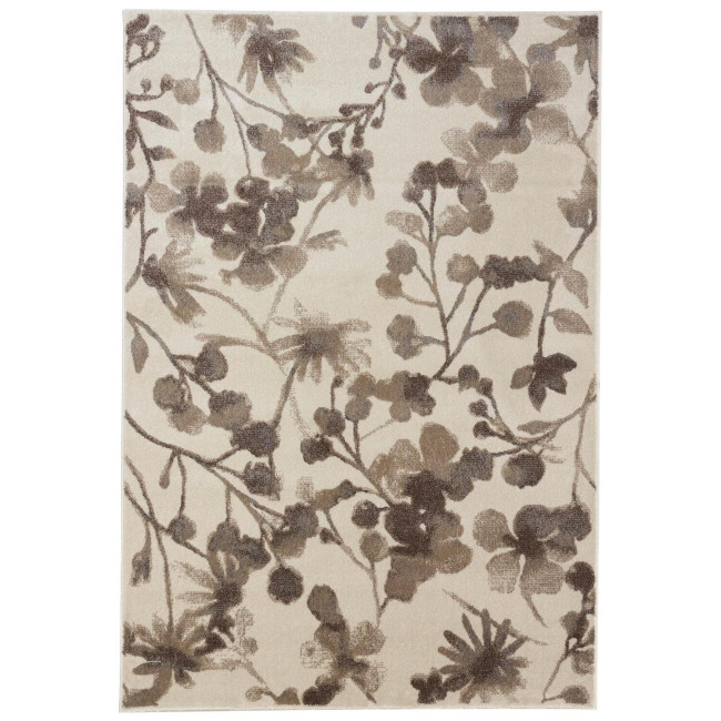 Covor sintetic colectia Matrix, 7909-1-18433, Crem/Maro, design floral