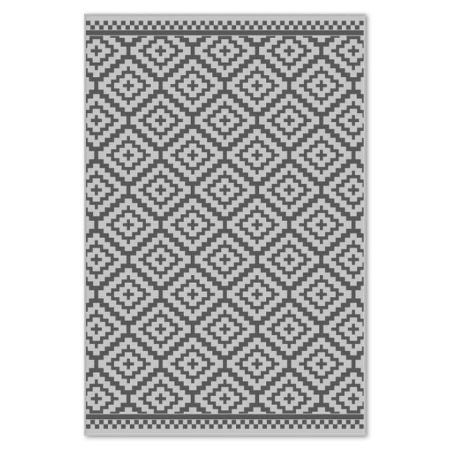 Covor sintetic tip rogojina, Gri, Geometric, Flat Low Outlet 8969-1-24455