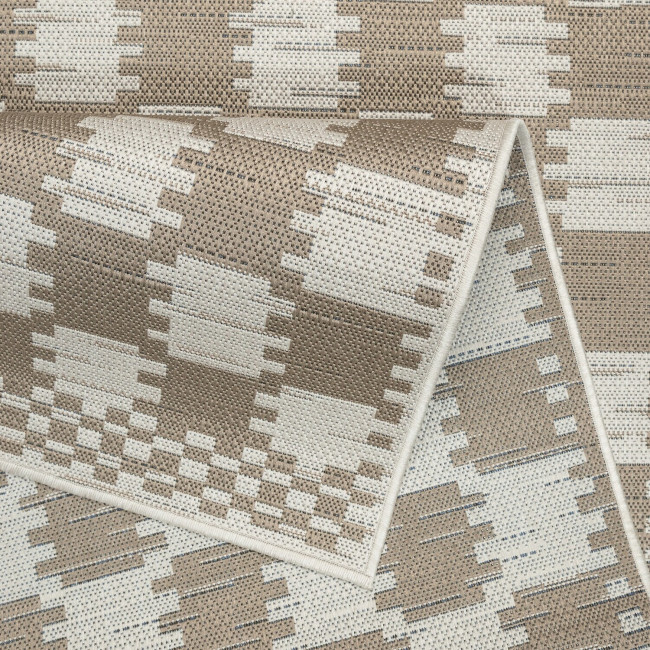 Covor sintetic Flat 8942-1-24012, Bej, design Geometric