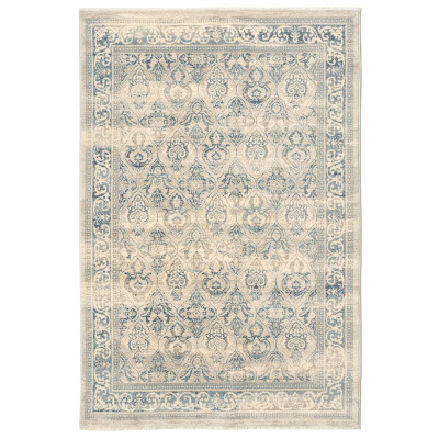 Covor sintetic Atlas R 7547-1-43744, Gri/Albastru, design Vintage