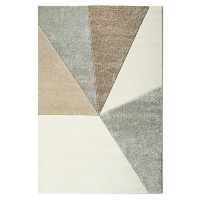 Covor sintetic Colectia Soho 5937-1-15011, Bej/Gri/Maro, design Geometric
