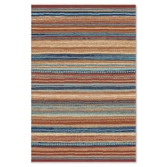 Covor sintetic Atlas R 8830-1-41622, Albastru/Caramiziu/Bej, design Traditional