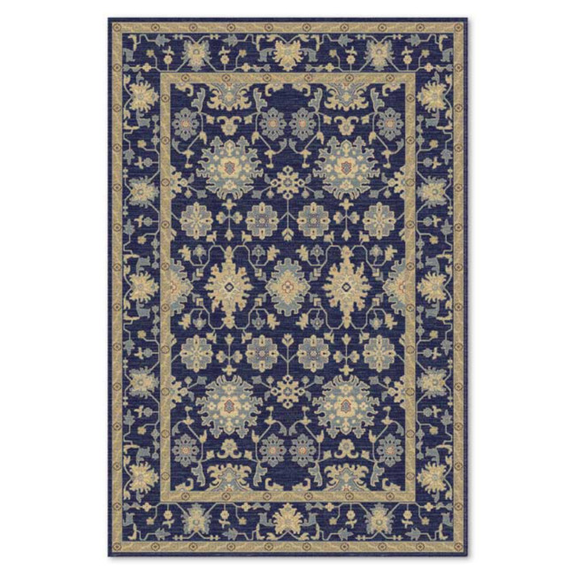 Covor din lana naturala Colectia Bella 7019 -1-51011, Albastru, design Clasic