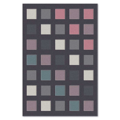 Covor sintetic Colectia Soho 1994-1-16844, Roz/Verde/Gri inchis, design Geometric