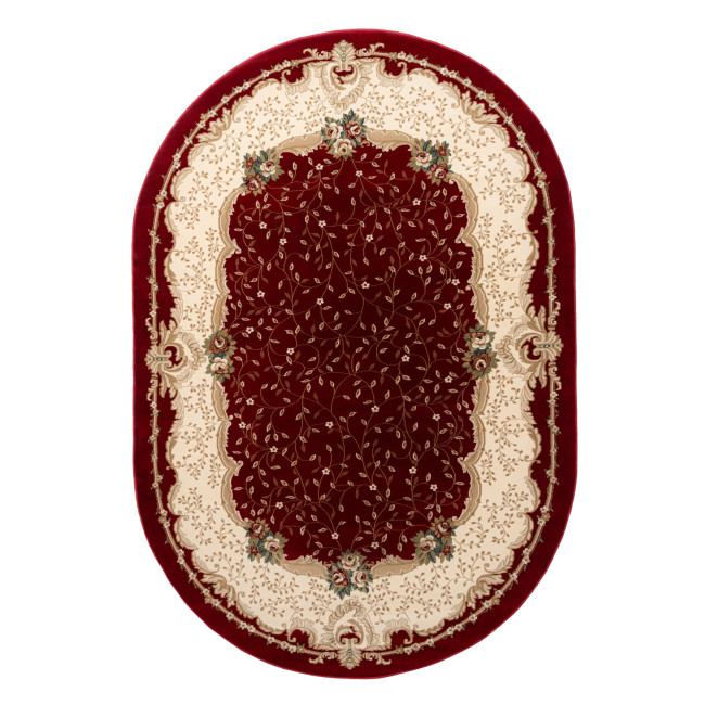 Covor sintetic Atlas 3024-2-41355, Rosu/Bej, Floral