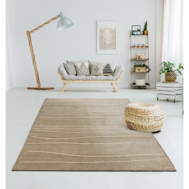 Covor sintetic Scandi 5773-1-17711, Maro/Bej, Geometric