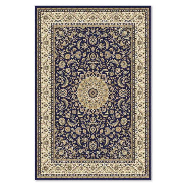 Covor din lana 100% Bella 7176-1-51011, Albastru, Clasic