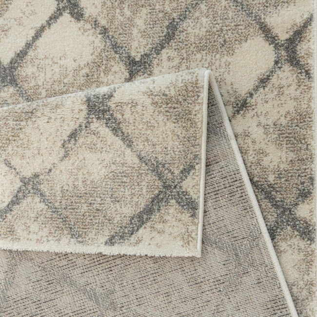 Covor sintetic colectia Matrix, 5813-1-18433, Crem/Gri, design modern,