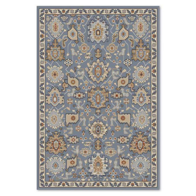 Covor din lana Kilim 7945-1-52944, Gri/Albastru Petrol, design Traditional