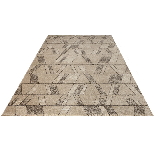 Covor sintetic colectia Soho 1167-1-18455, Bej/Maro, design Geometric