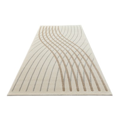 Covor sintetic colectia Soho, 4939-1-18433, Crem, model geometric