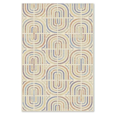 Traversa sintetica Soho 5946-4-17933, Bej/Alabstru, Geometric