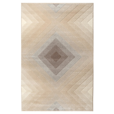 Covor sintetic Colectia Soho 5581-1-15055, Bej/Maro, design Geometric