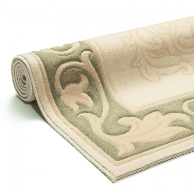 Covor lana Premium, 2760-1-51083, verde/bej, model clasic,