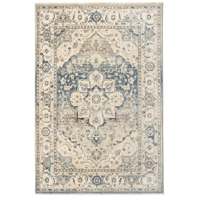 Covor sintetic Atlas R 8776-1-43766, Gri/Albastru, design Vintage