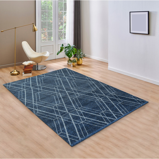 Covor sintetic Matrix 5954-1-18222, Albastru/, design Geometric