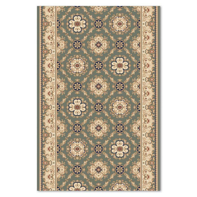 Traversa sintetica Atlas 8035-4-41366, Verde/Bej, design Clasic