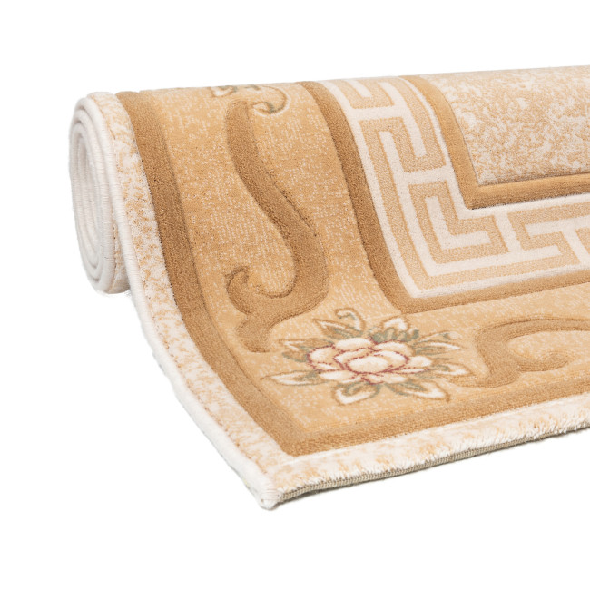 Covor din lana naturala 100%, Premium 7745-1-51053, Crem, Design Clasic