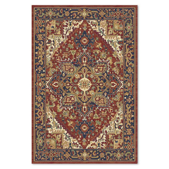 Covor sintetic Atlas 0651-1-41355, Rosu/Albastru inchis, design Oriental