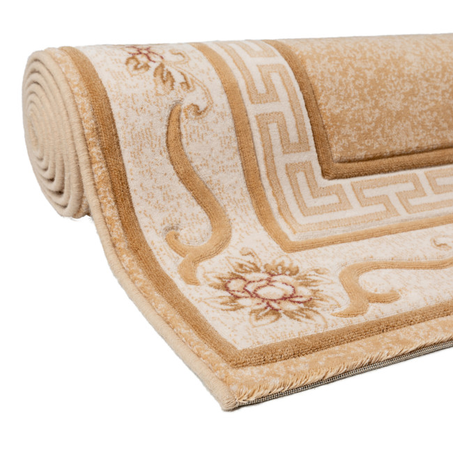 Covor din lana naturala 100%, Premium 7745-1-51035, Bej, Design Clasic