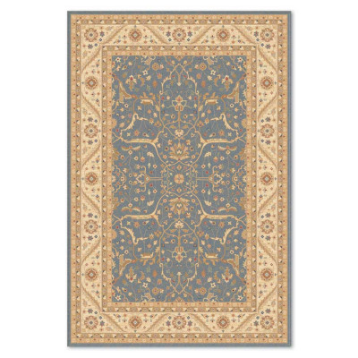 Covor din lana naturala Colectia Bella 7178 -1-51044, Albastru/Bej, design Clasic
