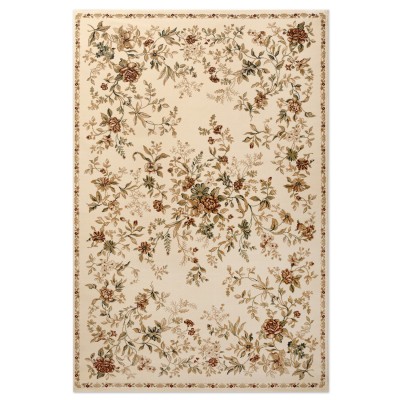 Covor sintetic Atlas 8822-1-41333, Bej/Verde/Maro, Floral