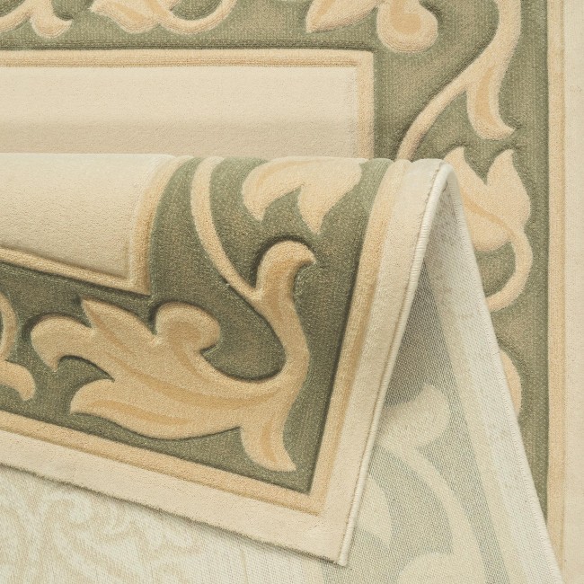 Covor lana Premium, 2760-1-51083, verde/bej, model clasic,