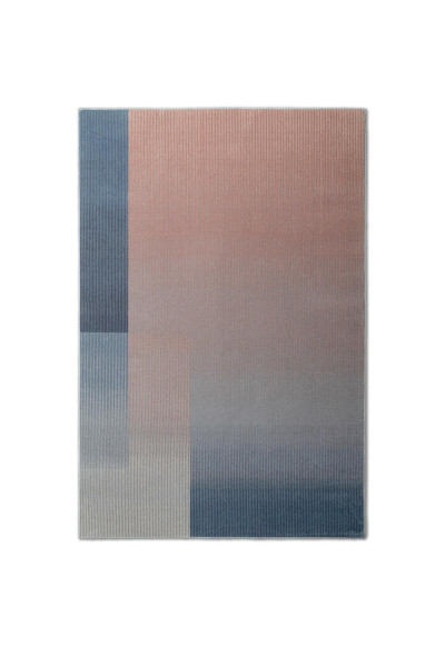 Covor lana Bella, 7710-1-51944, Albastru/Caramiziu, model abstract