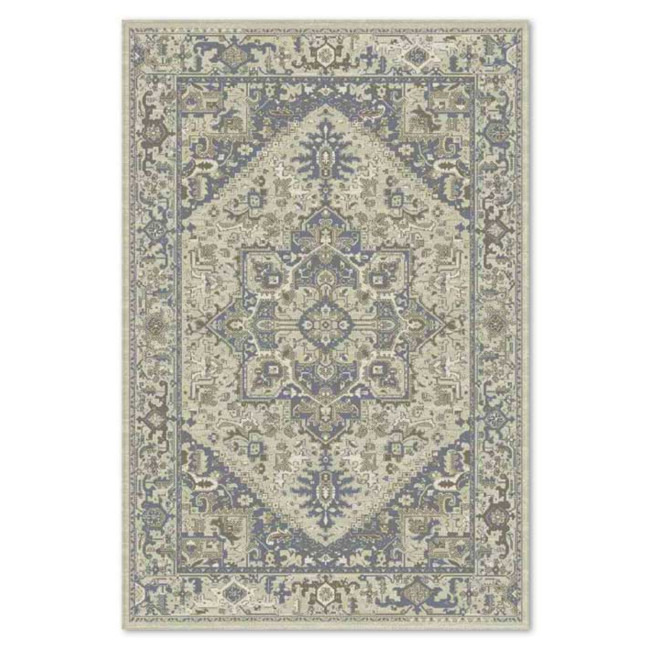 Covor din lana naturala Colectia Bella 2886 -1-51645, Albastru, design Oriental
