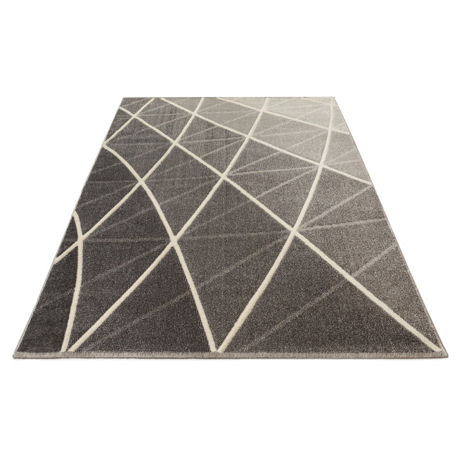 Covor sintetic colectia Soho, 5637-1-16811, Gri inchis, model geometric
