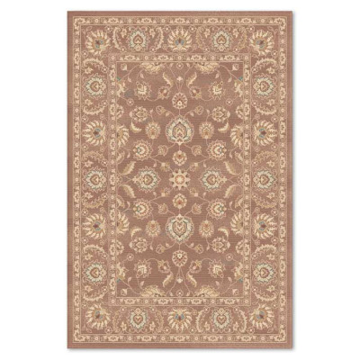 Covor din lana Bella 6736-1-50066, Maro/Verde, design Floral